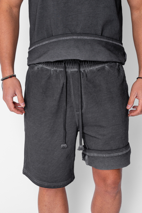 Set Urban pre-wash t-shirt and shorts Black [5]