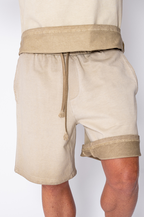 Set Urban pre-wash t-shirt and shorts Light Beige [5]