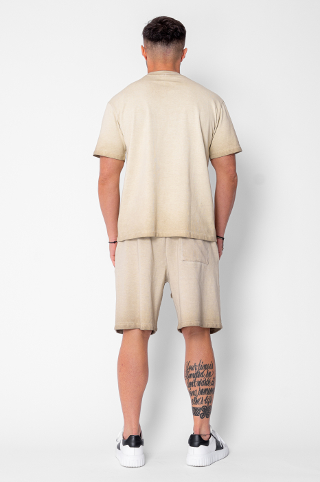Set Urban pre-wash t-shirt and shorts Light Beige [4]