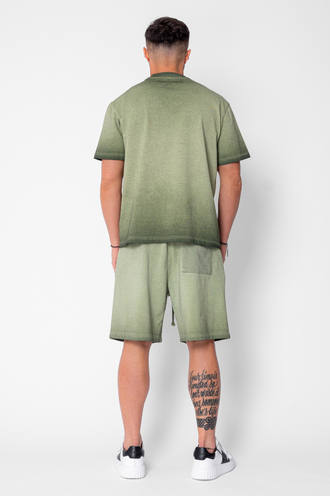 Set Urban pre-wash t-shirt and shorts Olive [4]