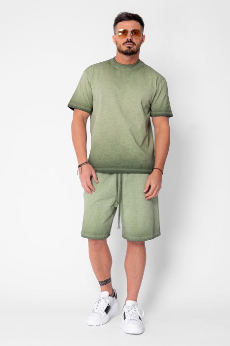 Set Urban pre-wash t-shirt and shorts Olive [2]