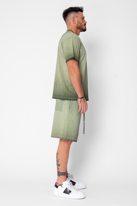 Set Urban pre-wash t-shirt and shorts Olive [3]