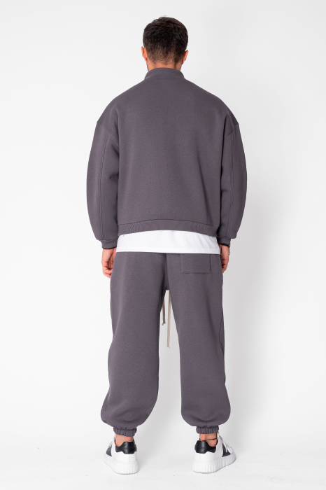Set Urban Winter bluza cu fermoar scurt si pantalon Baggy Grey Anthracite [4]