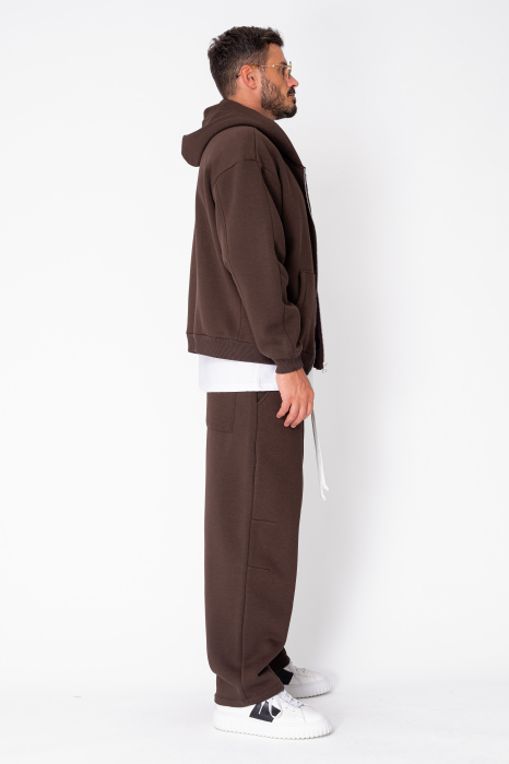 Set Urban Winter hanorac cu fermoar si pantalon Balloon Brown [2]
