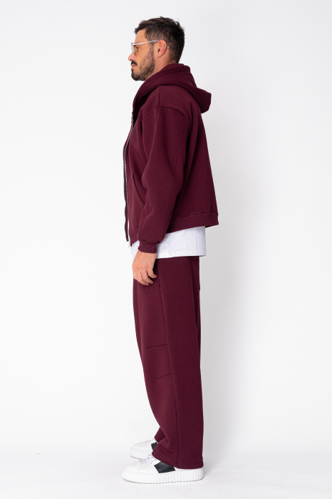 Set Urban Winter hanorac cu fermoar si pantalon Balloon Burgundy [3]
