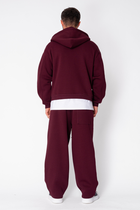 Set Urban Winter hanorac cu fermoar si pantalon Balloon Burgundy [4]