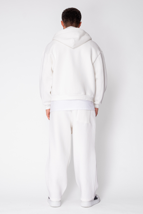 Set Urban Winter hanorac cu fermoar si pantalon Balloon White [4]