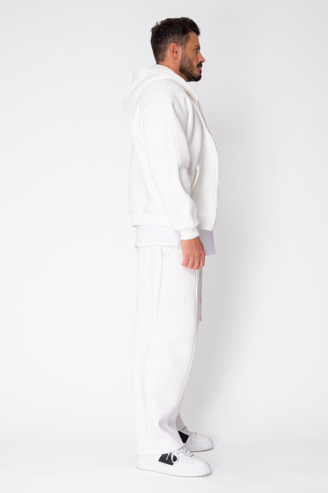 Set Urban Winter hanorac cu fermoar si pantalon Balloon White [3]