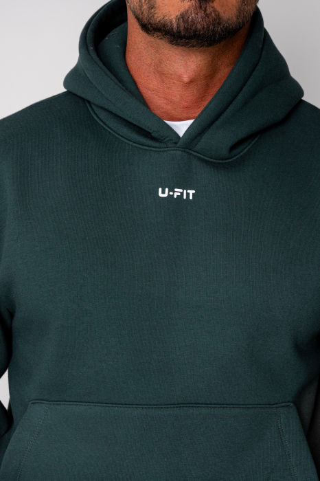 Set Urban Winter hanorac si pantalon drept Bottle Green [5]