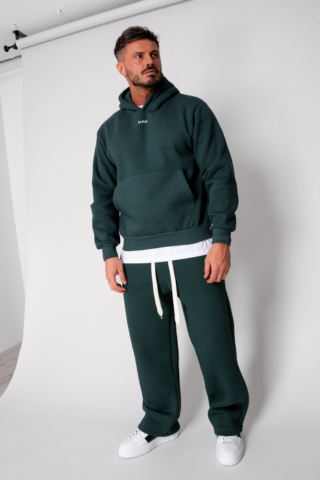 Set Urban Winter hanorac si pantalon drept Bottle Green [1]