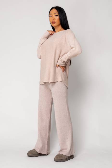 Beige Sweater and Long Pants Set [2]