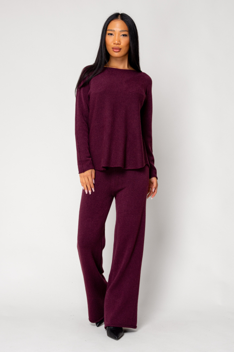 Set Vellera Pulover si Pantalon lung Burgundy [1]