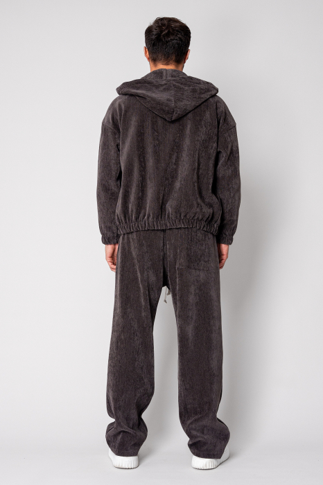 Set Velvet Hanorac cu fermoar si pantalon lung Brown [4]