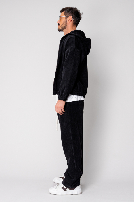 Set Velvet Hanorac cu fermoar si pantalon lung Black [3]