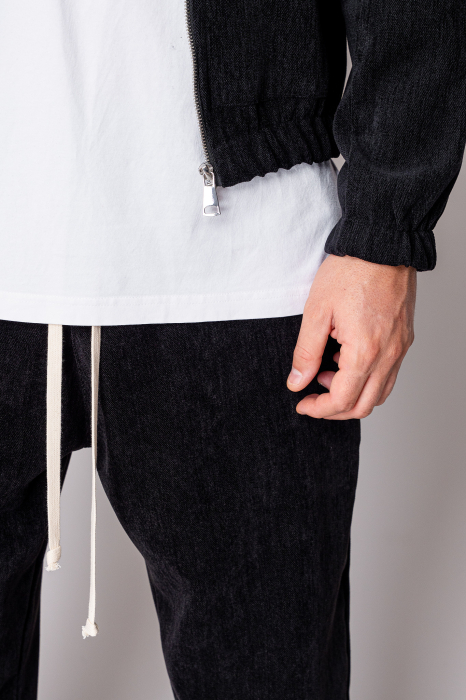 Set Velvet Hanorac cu fermoar si pantalon lung Black [5]