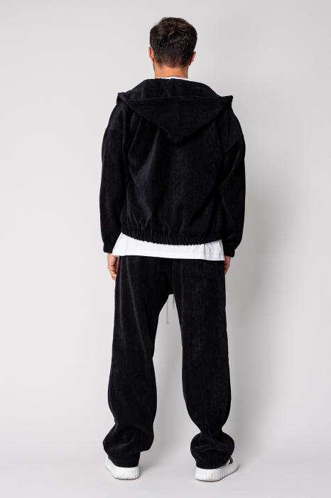 Set Velvet Hanorac cu fermoar si pantalon lung Black [4]