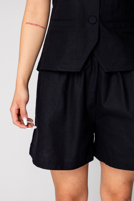 Backless vest and short pants set Black [6]