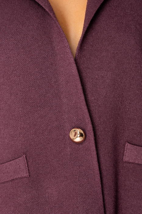 Set Vesta si Pantalon lung tricotat Burgundy [4]