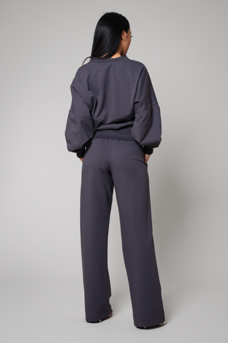 Set Volla bluza cu fermoar si pantalon lung Grey Anthracite [3]