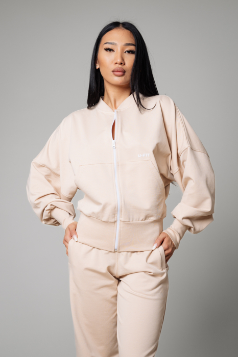 Set Volla blouse with zipp and long pants Light Beige [4]