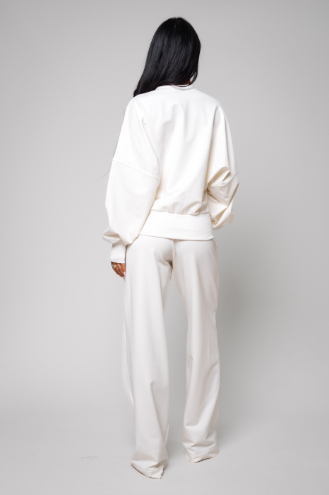 Set Volla bluza cu fermoar si pantalon lung Off White [3]