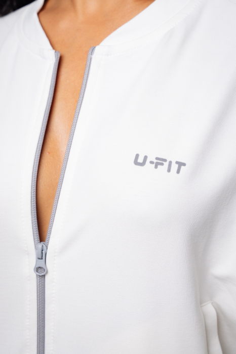 Set Volla bluza cu fermoar si pantalon lung Off White [4]