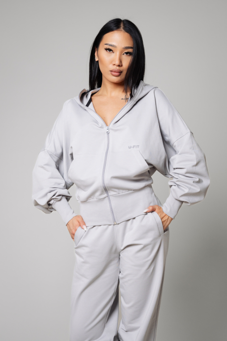 Set Volla hanorac cu fermoar si pantalon lung Grey [4]
