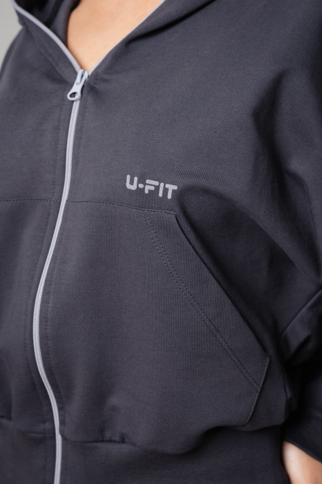 Set Volla hoodie with zipp and long pants Grey Anthracite [5]