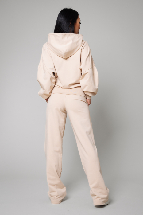Set Volla hanorac cu fermoar si pantalon lung Light Beige [3]