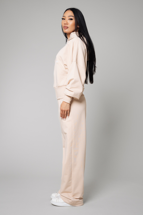 Set Volla hanorac cu fermoar si pantalon lung Light Beige [2]