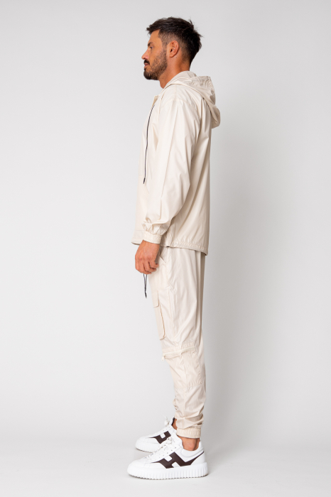 Set Windbreaker Jacket with zipper and long pants Cream [3]