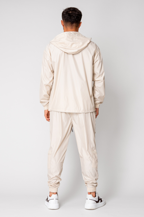 Set Windbreaker Jacket with zipper and long pants Cream [4]