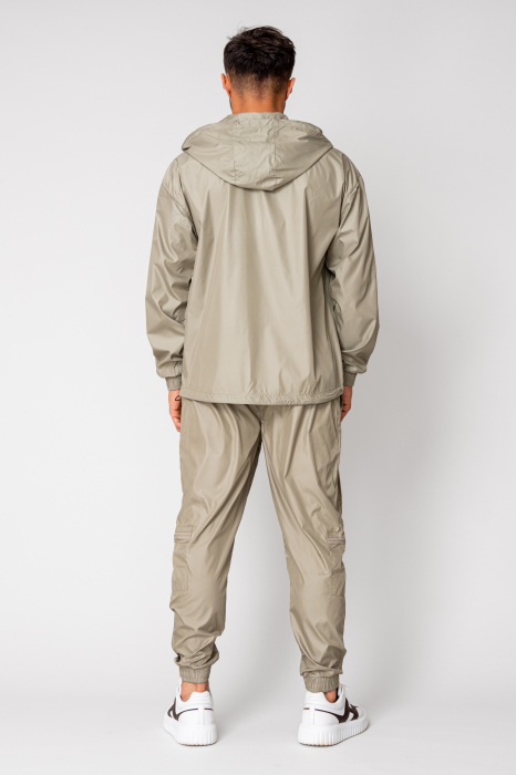 Set Windbreaker Jacket with zipper and long pants Dark Olive [4]