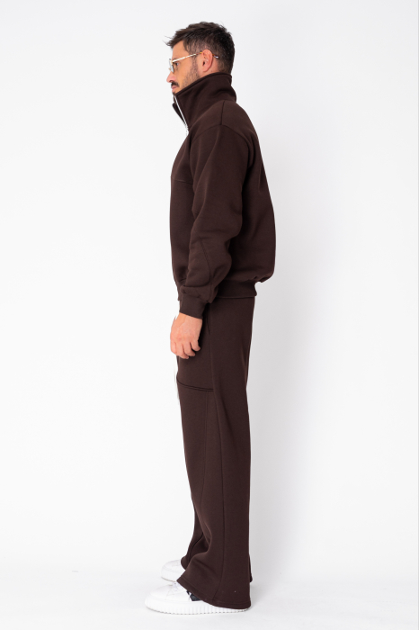Set Winter bluza cu fermoar la guler si pantalon Balloon Brown [3]