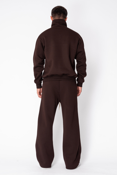 Set Winter bluza cu fermoar la guler si pantalon Balloon Brown [4]