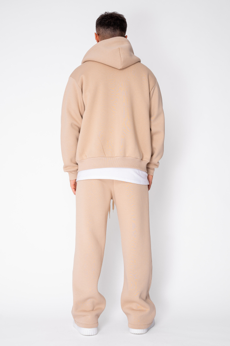CozyWide Winter set with zipper and straight pants Beige [4]