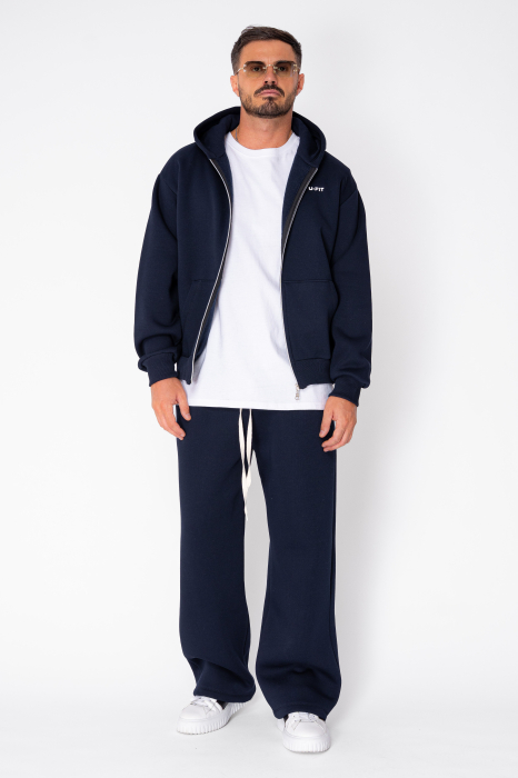 CozyWide Winter set with zipper and straight pants Navy [3]