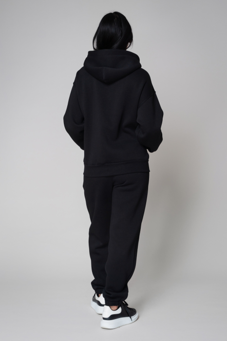 Set Winter Easy hanorac cu fermoar si pantalon Oversized Black [3]