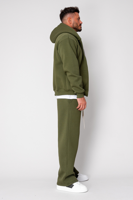 Set Winter hanorac cu fermoar si pantalon drept Kaki [3]