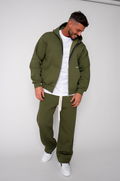 Set Winter hanorac cu fermoar si pantalon drept Kaki [1]