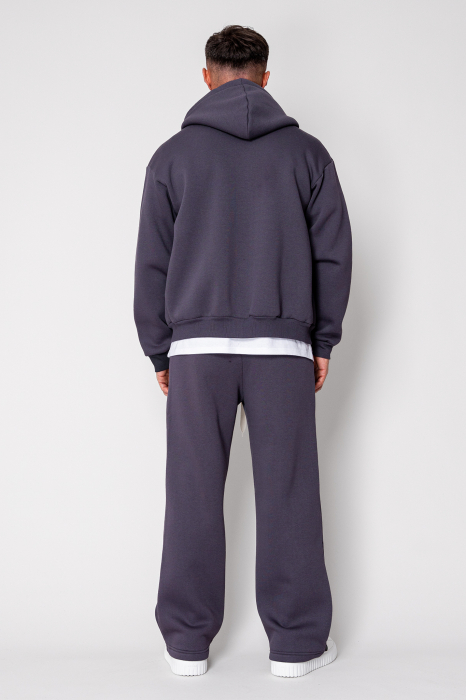 Set Winter hanorac cu fermoar si pantalon drept Grey Anthracite [3]