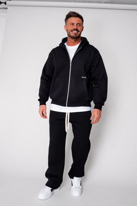 Set Winter hanorac cu fermoar si pantalon drept Black [1]