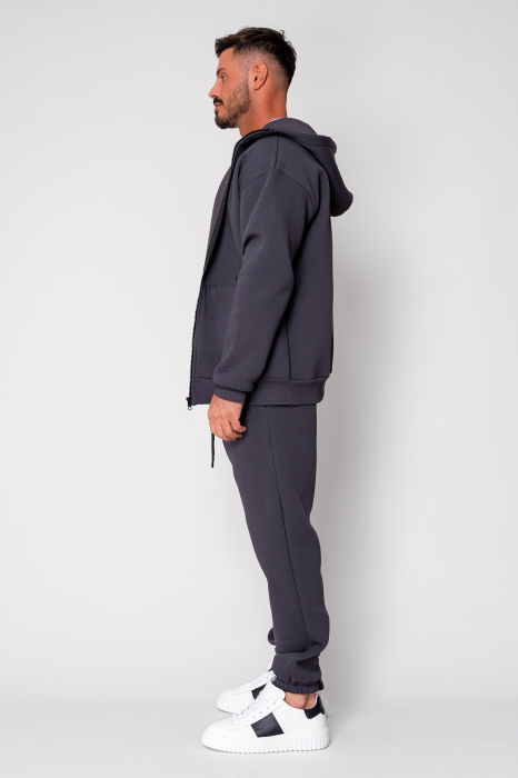 Set Winter hanorac cu fermoar si pantalon  Grey Anthracite [3]