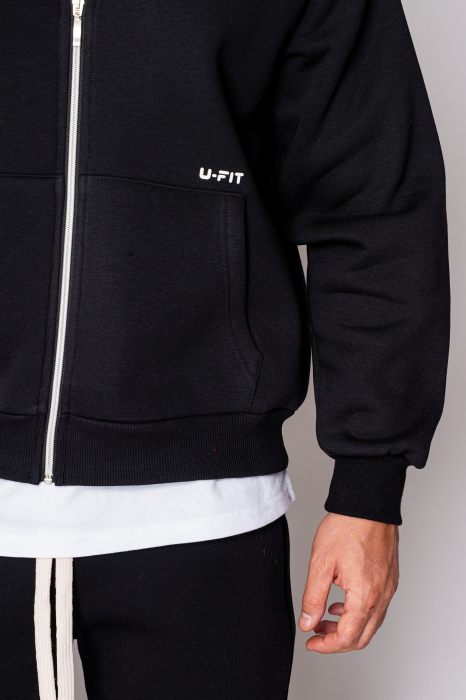 Set Winter hanorac cu fermoar si pantalon drept Black [5]