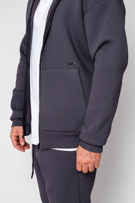 Set Winter hanorac cu fermoar si pantalon  Grey Anthracite [6]