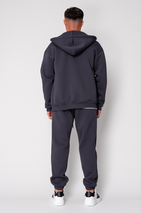 Set Winter hanorac cu fermoar si pantalon  Grey Anthracite [4]