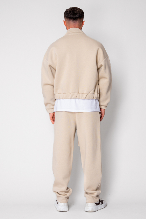 Set Winter Jacheta cu fermoar si pantalon drept Beige [4]