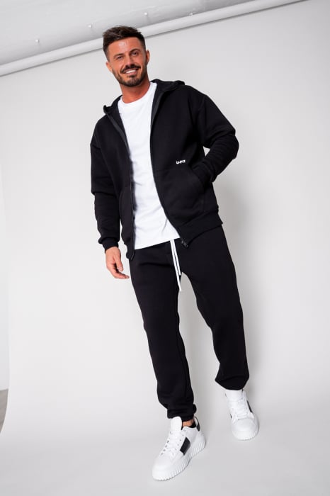 Set Winter hanorac cu fermoar si pantalon Black [1]