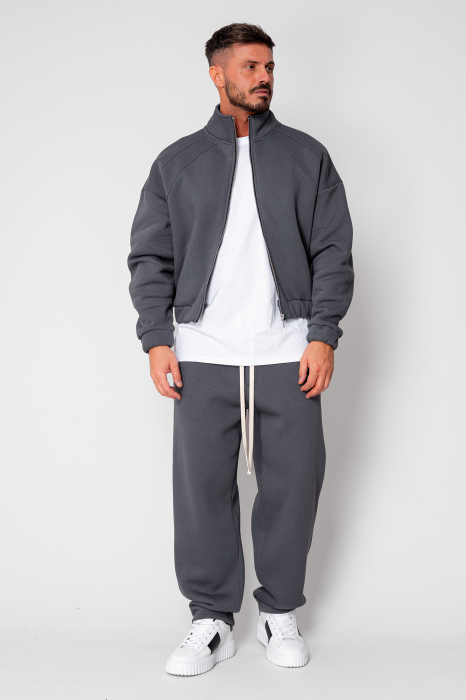 Set Winter Jacheta cu fermoar si pantalon drept Grey Anthracite [3]
