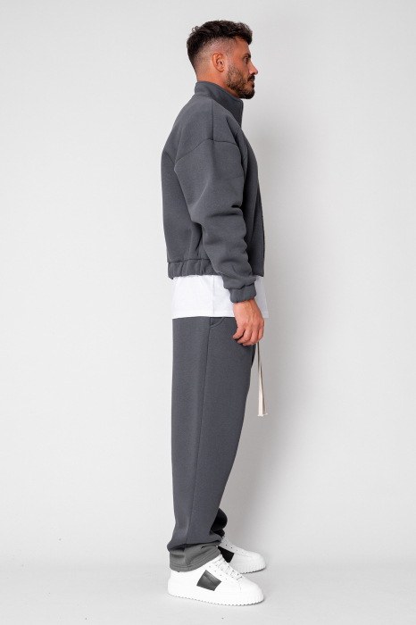 Set Winter Jacheta cu fermoar si pantalon drept Grey Anthracite [4]